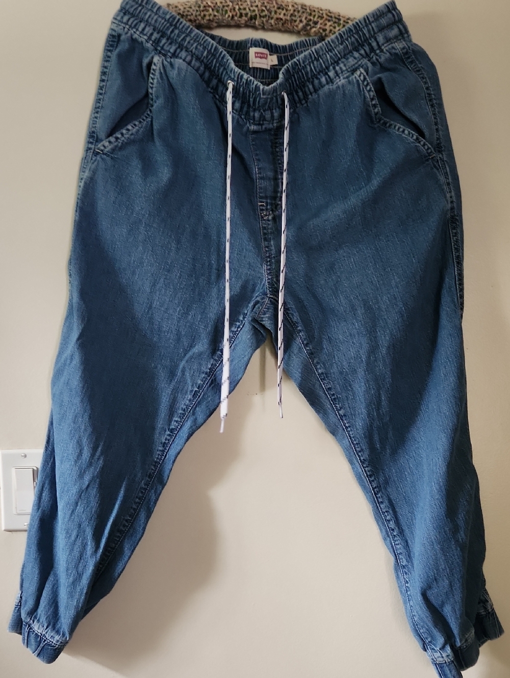 Levi's Light and Dark Blue Elastic Waist Jeans